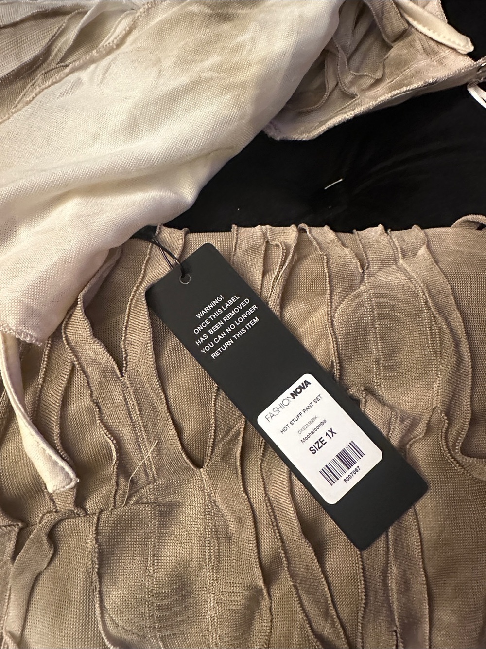 Women’s Ruffled Two-Piece Set - Beige - Picture 4 of 4